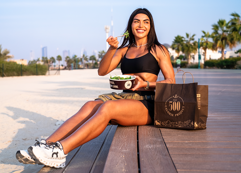 Woman enjoying healthy food